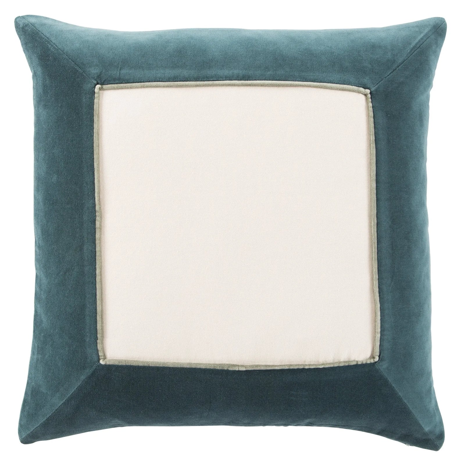 Emerson Ems01 Hendrix Teal Cream Pillow - Rug & Home