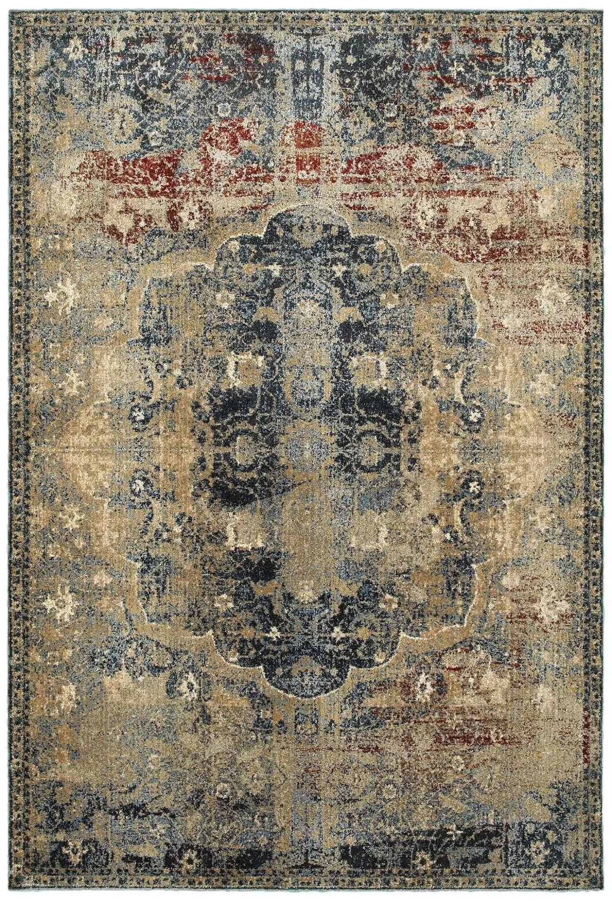 Empire 4449h Gold/ Blue Rug - Rug & Home