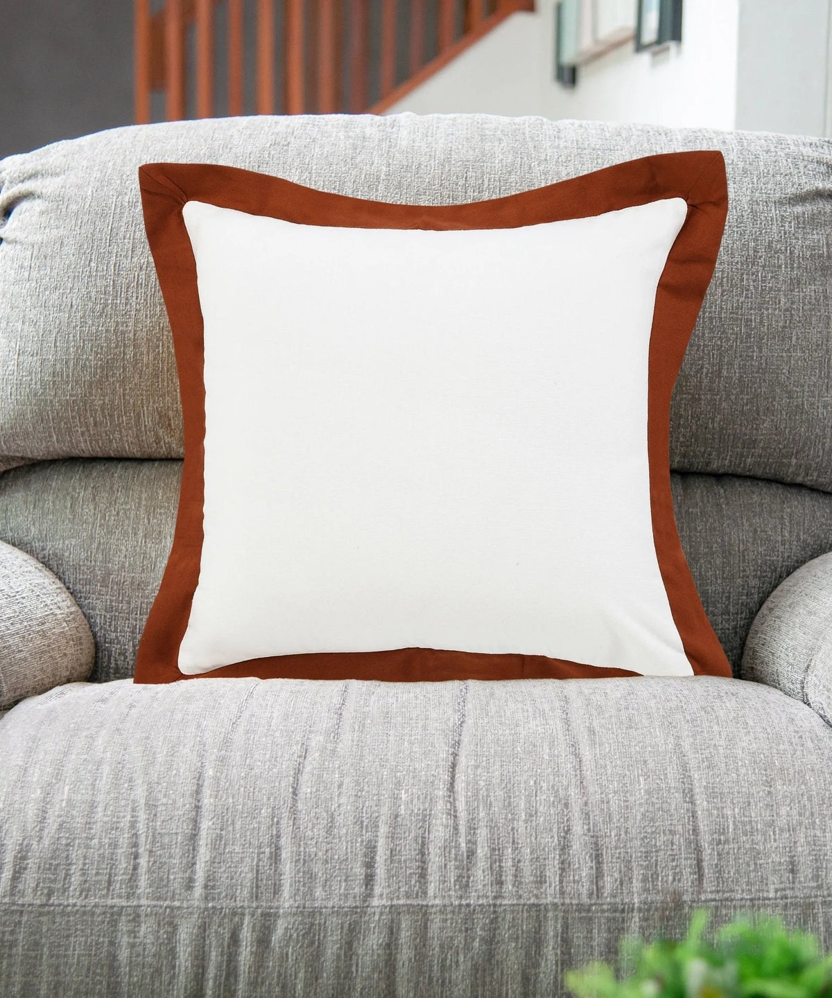 Empire Lr07726 White/Cinnamon Pillow - Rug & Home