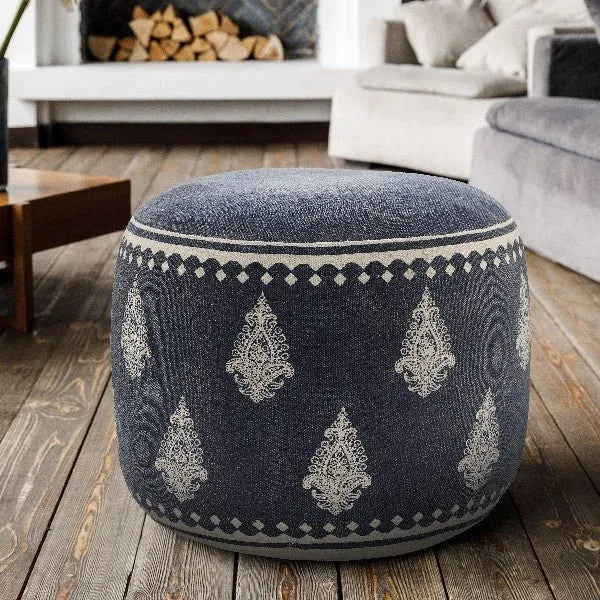 Enigma 34031NAV Navy Pouf - Rug & Home