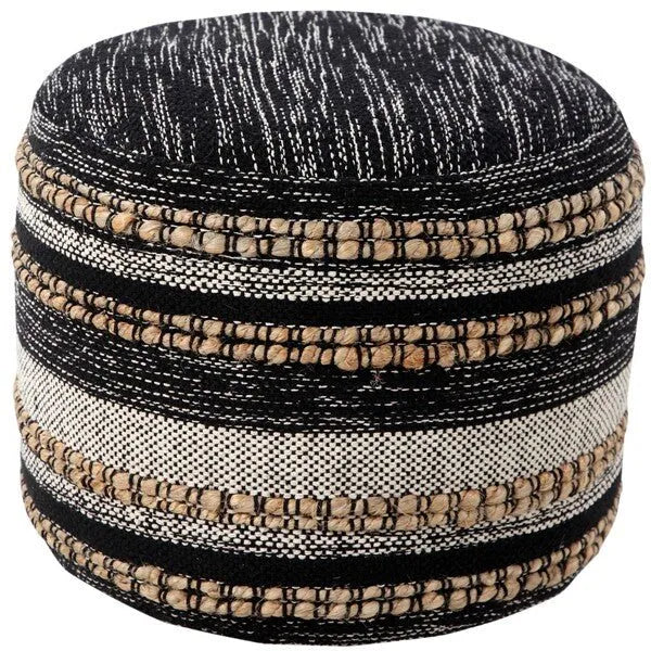 Enigma 34043BLK Black Pouf - Rug & Home