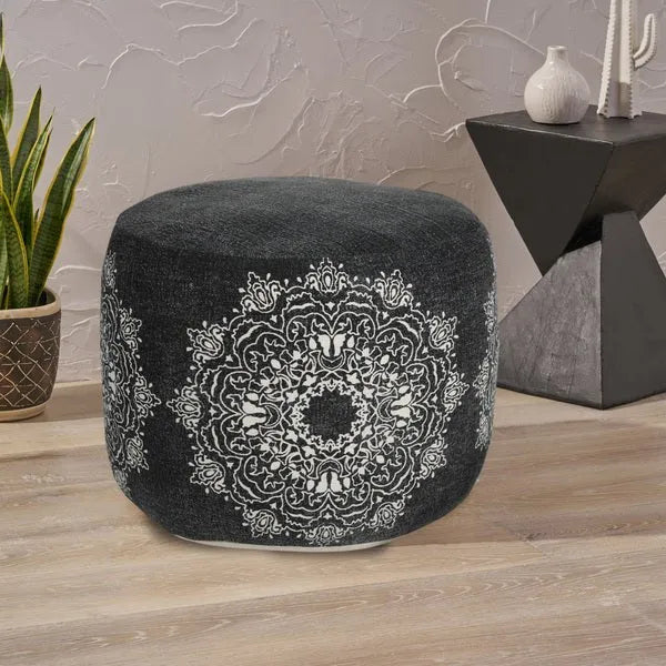 Enigma 34047BLK Black Pouf - Rug & Home