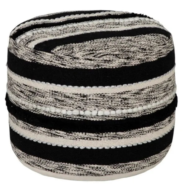 Enigma 99718BKN Black/Natural Pouf - Rug & Home