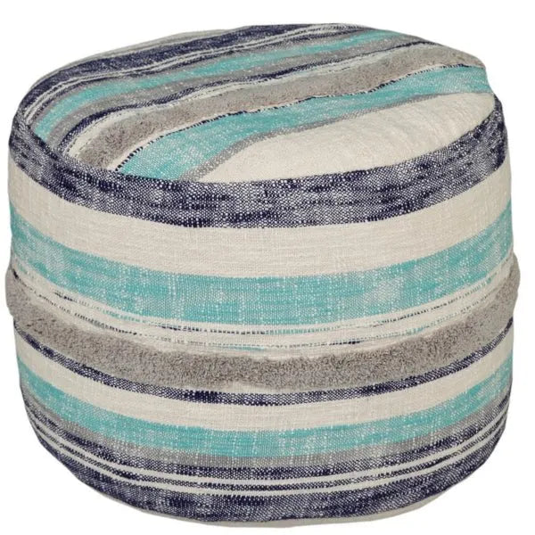 Enigma 99719BLU Blue Pouf - Rug & Home