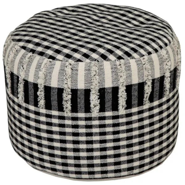 Enigma 99721BKN Black/Natural Pouf - Rug & Home