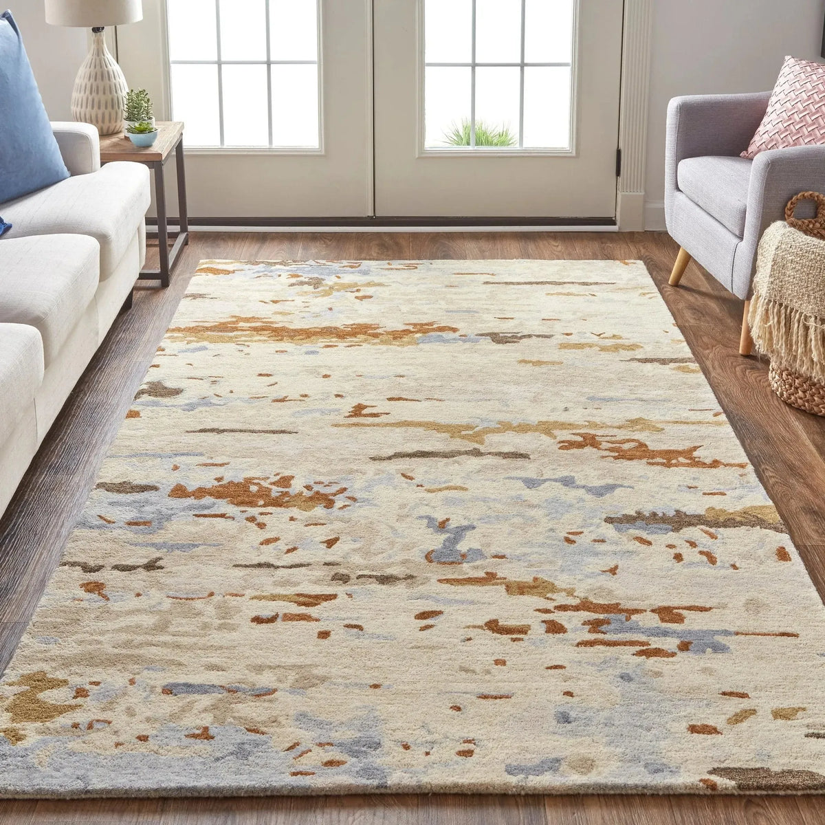 Everley EVE8644F Ivory/Blue Rug