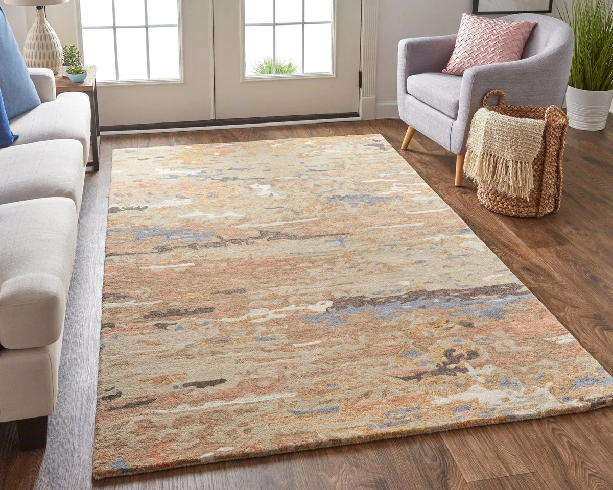 Everley EVE8644F Tan/Blue Rug