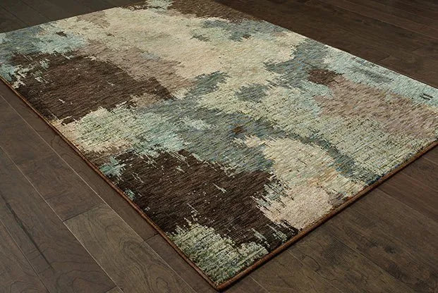 Evolution 8011B Blue/ Brown Rug - Rug & Home