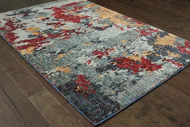 Evolution 8036C Blue/ Red Rug - Rug & Home