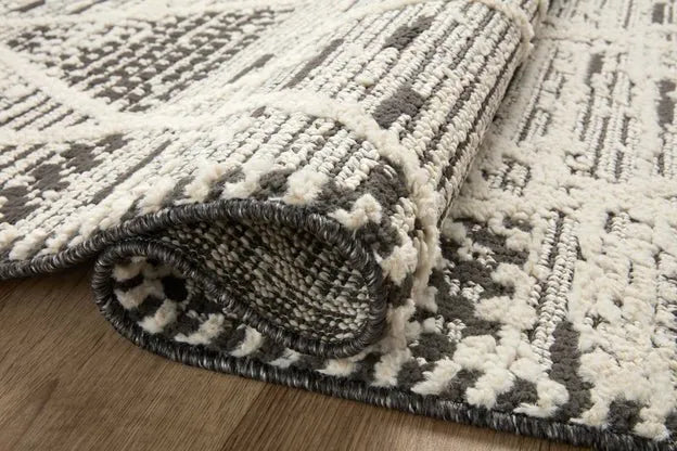 Fabian FAB-03 Charcoal/Ivory Rug - Rug & Home