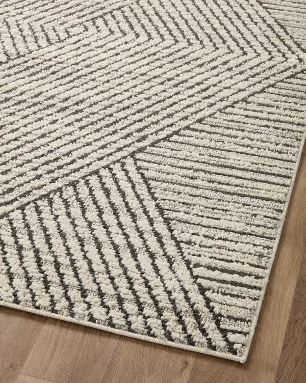 Fabian FAB-06 Charcoal/Ivory Rug - Rug & Home