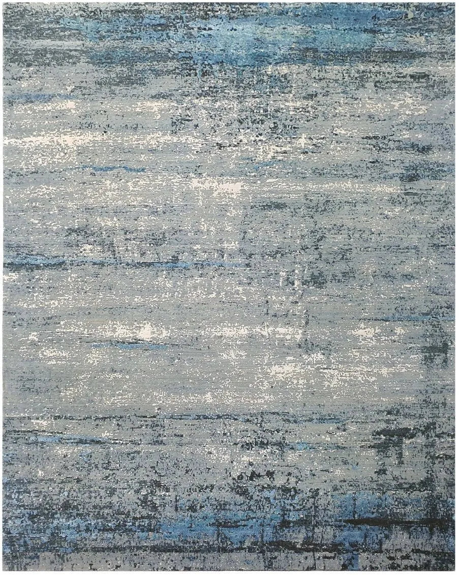 Rectangular Rug Light Blue Faire 2487 Light Blue/Grey Rug - Rug & Home- Rectangle 5' x 7' | Area Rugs