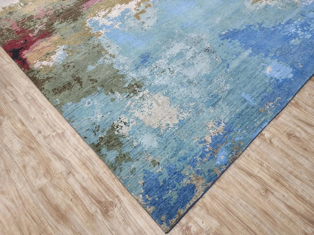 Fairpoint Sea Rug Faire 4072 Sea Blue/Gold Rug - Rug & Home- Rectangle 5' x 7' | Area Rugs
