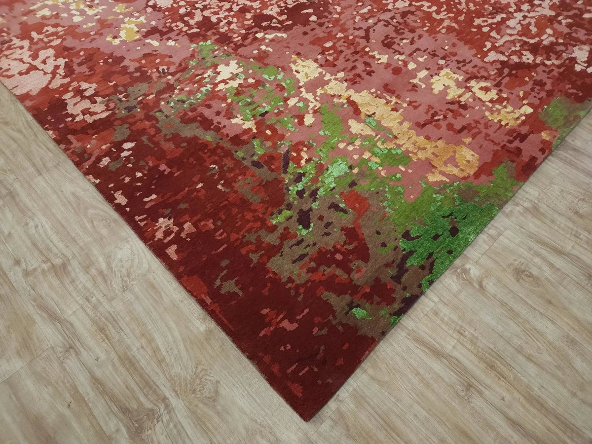 Red Multicolor Rug Faire 6050 Multi/Red Rug - Rug & Home- Rectangle 5' x 7' | Area Rugs
