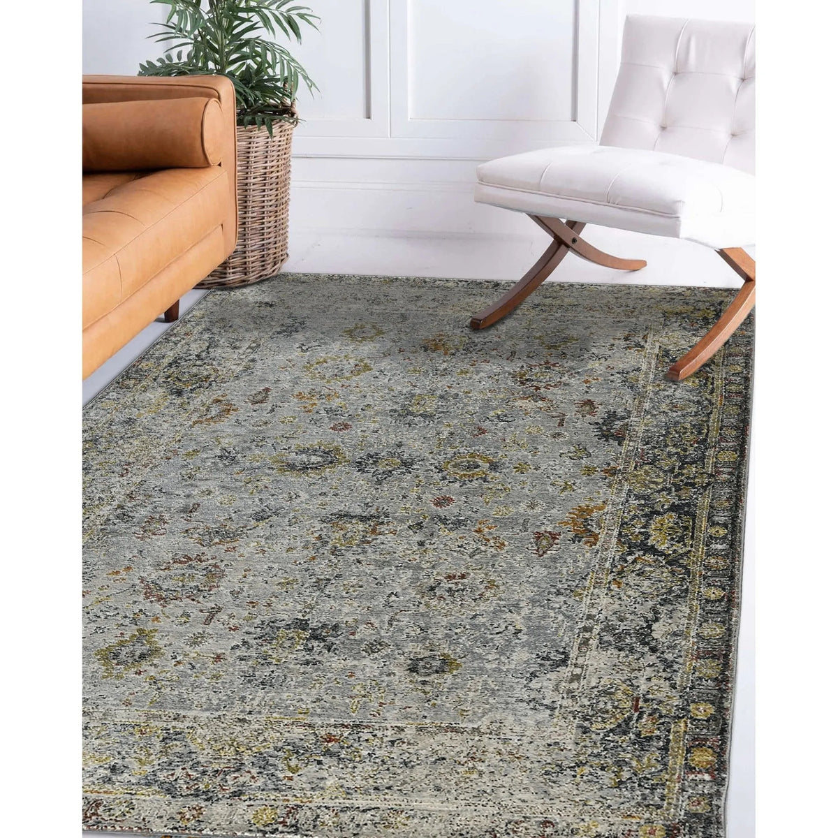 Fairmont FAI-1 Charcoal/Yellow Rug