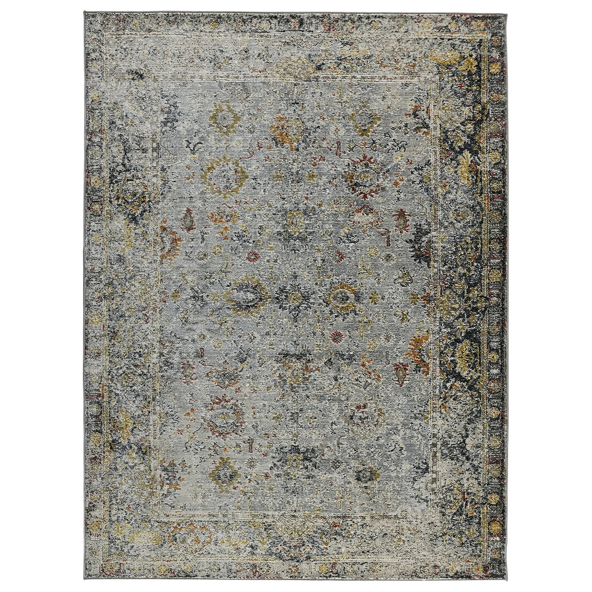 Fairmont FAI-1 Charcoal/Yellow Rug