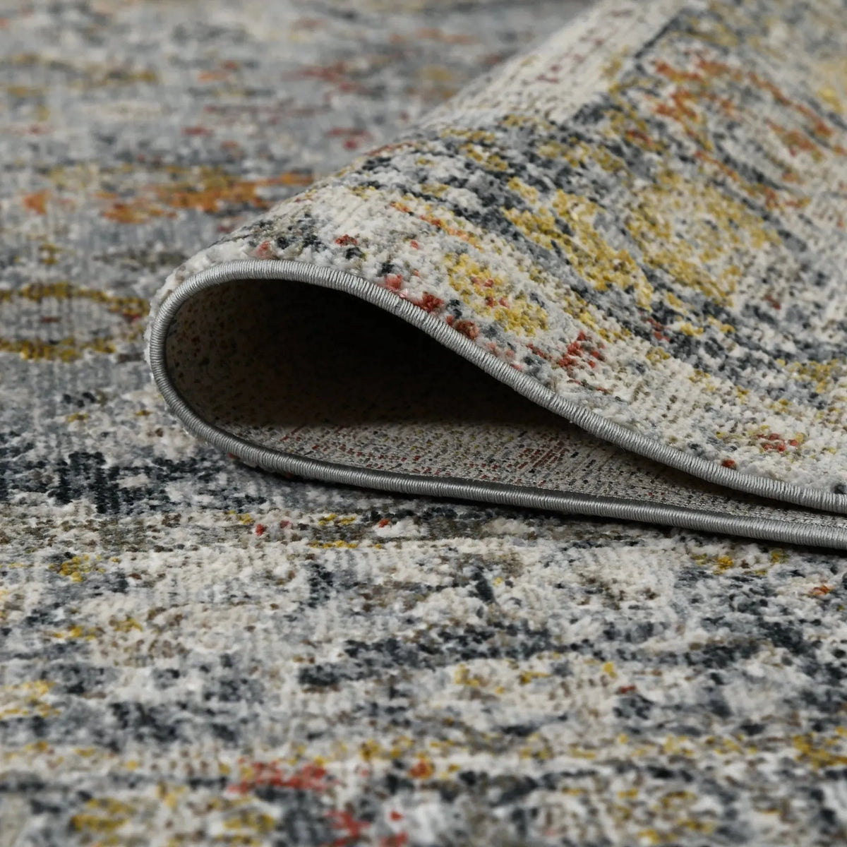 Fairmont FAI-1 Charcoal/Yellow Rug