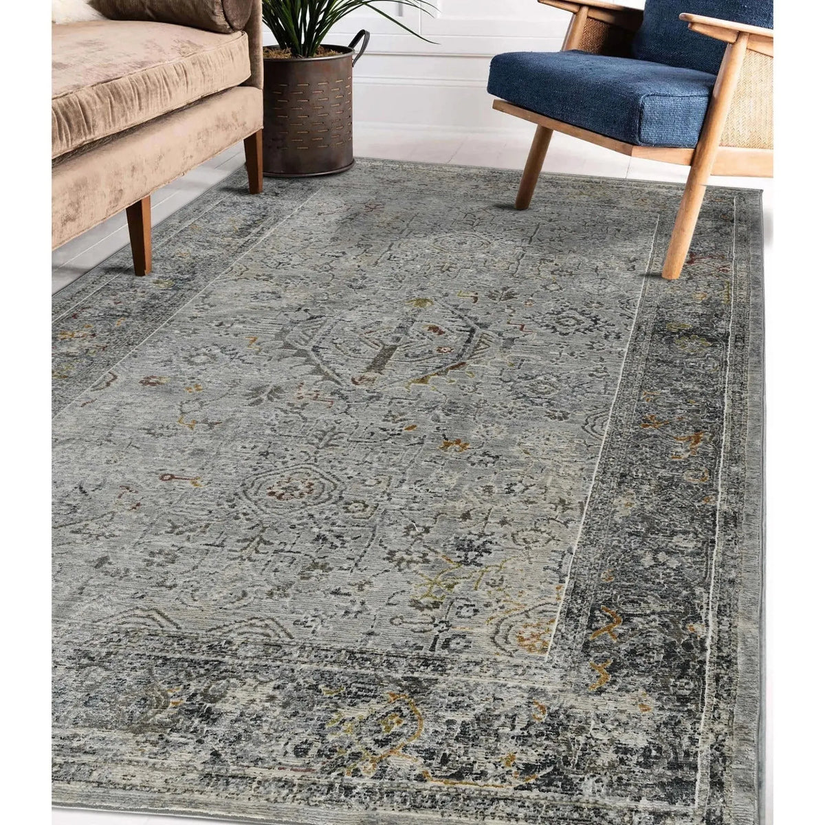Fairmont FAI-3 Silver/Orange Rug