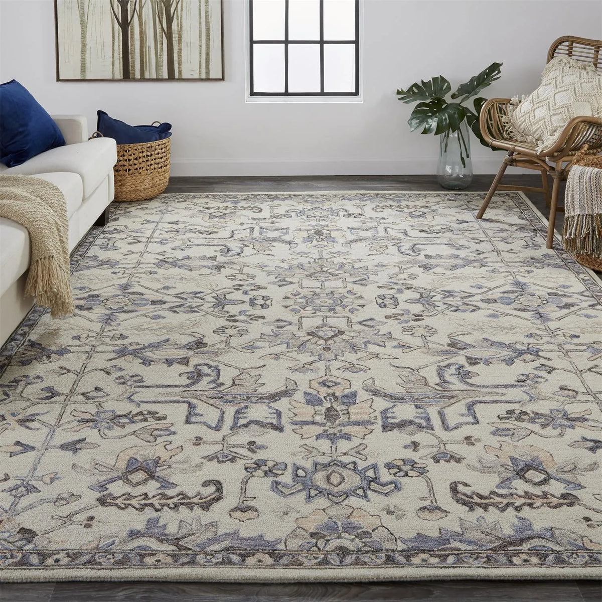 Fallon 8838F Gray/Blue Rug - Rug & Home