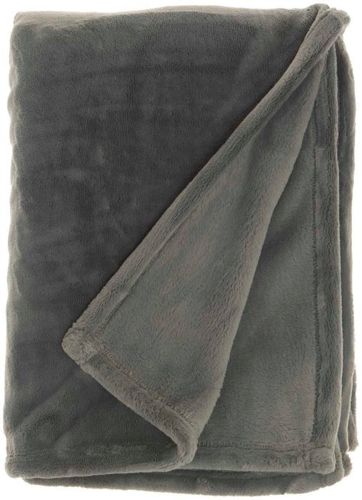 Faux Fur AP102 Charcoal Throw Blanket - Rug & Home