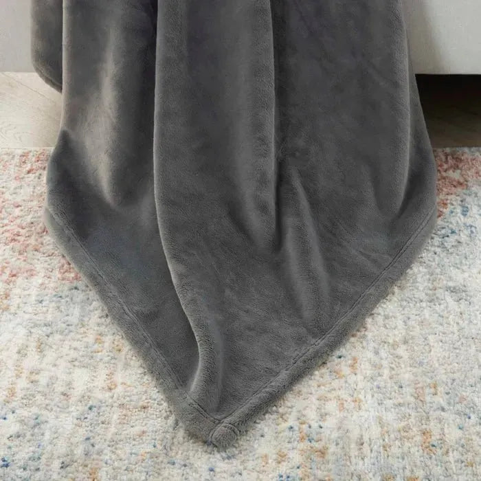 Faux Fur AP102 Charcoal Throw Blanket