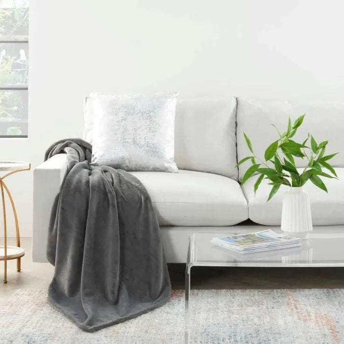 Faux Fur AP102 Charcoal Throw Blanket