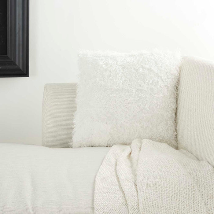Faux Fur L0296 White Pillow - Rug & Home