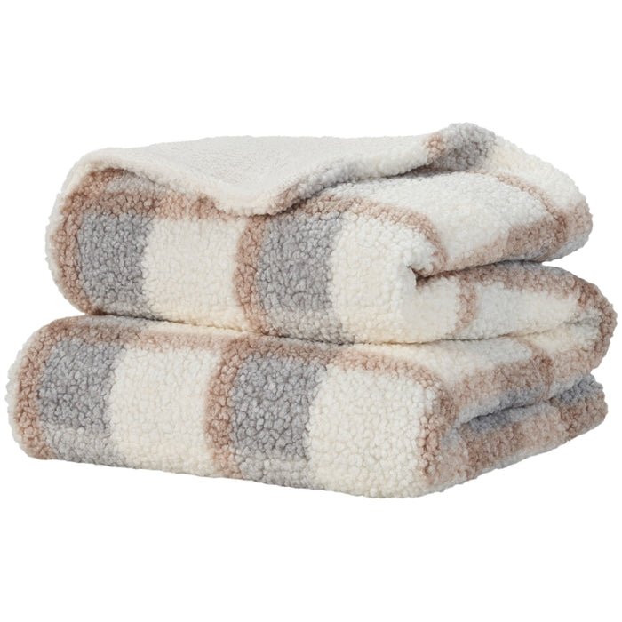 Faux Fur RD320 Blue Throw Blanket - Rug & Home