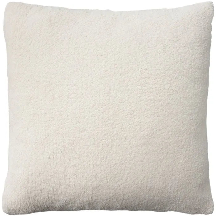 Mina Victory Curly Faux Fur Ivory Throw Pillow 22 x 22