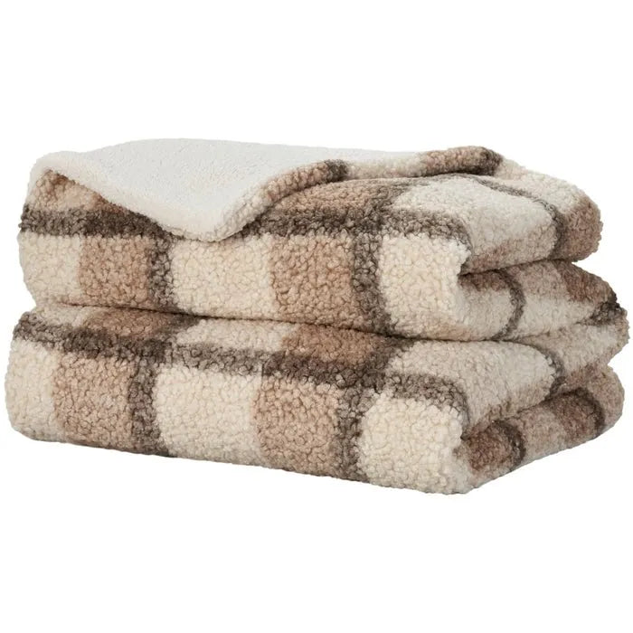 Faux Fur RD320 Brown Throw Blanket - Rug & Home