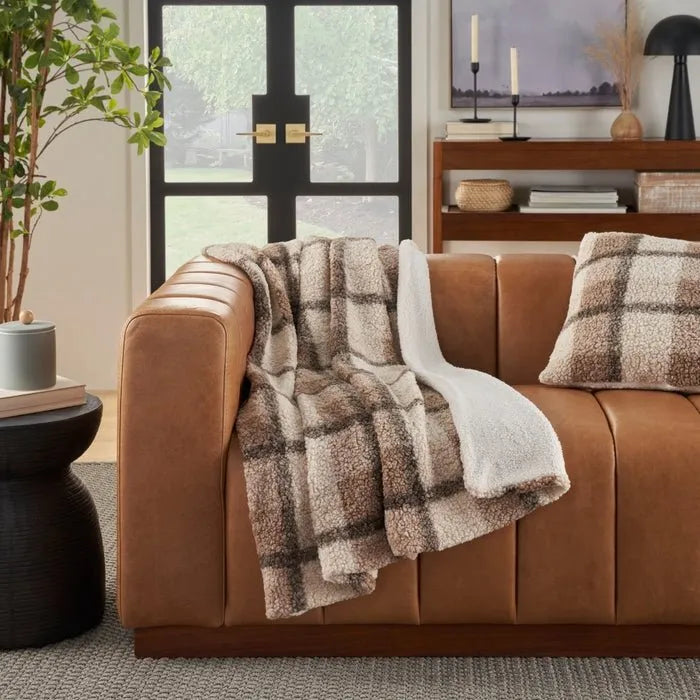 Faux Fur RD320 Brown Throw Blanket - Rug & Home