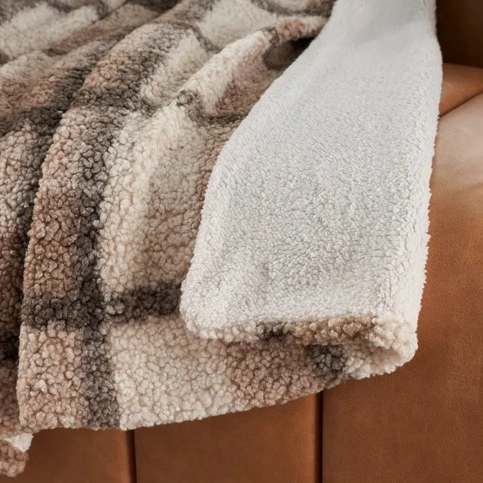 Faux Fur RD320 Brown Throw Blanket - Rug & Home