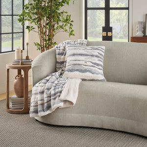 Faux Fur RD520 Blue Pillow - Rug & Home