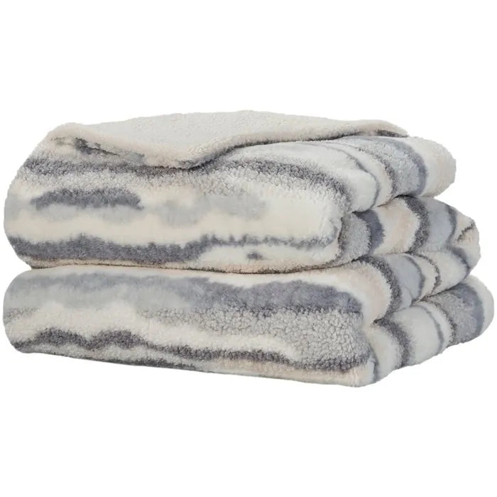 Faux Fur RD520 Blue Throw Blanket - Rug & Home