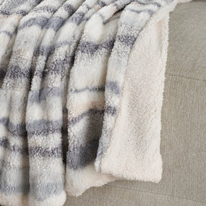 Faux Fur RD520 Blue Throw Blanket - Rug & Home