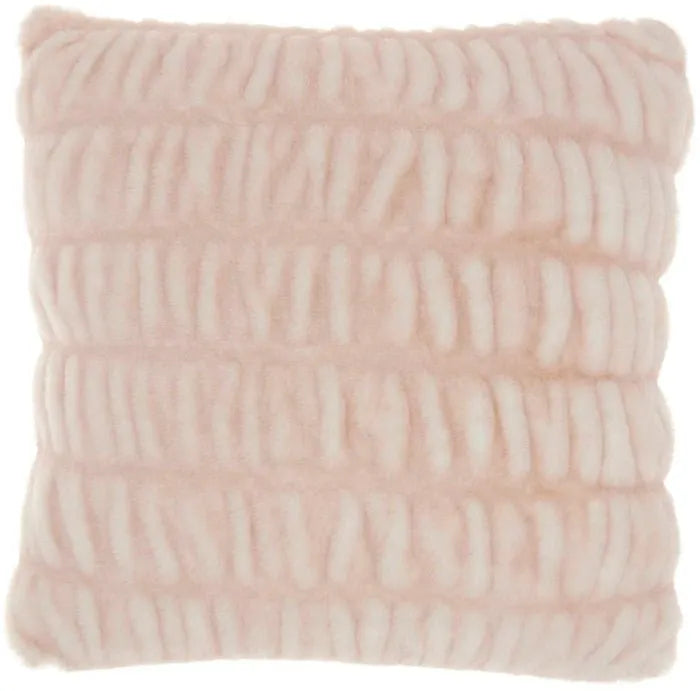 Blush pink clearance faux fur pillow