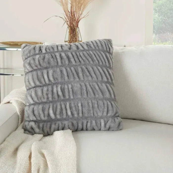 Faux Fur SN101 Charcoal Pillow