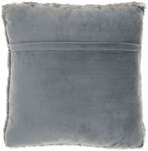 Faux Fur SN101 Charcoal Pillow - Rug & Home