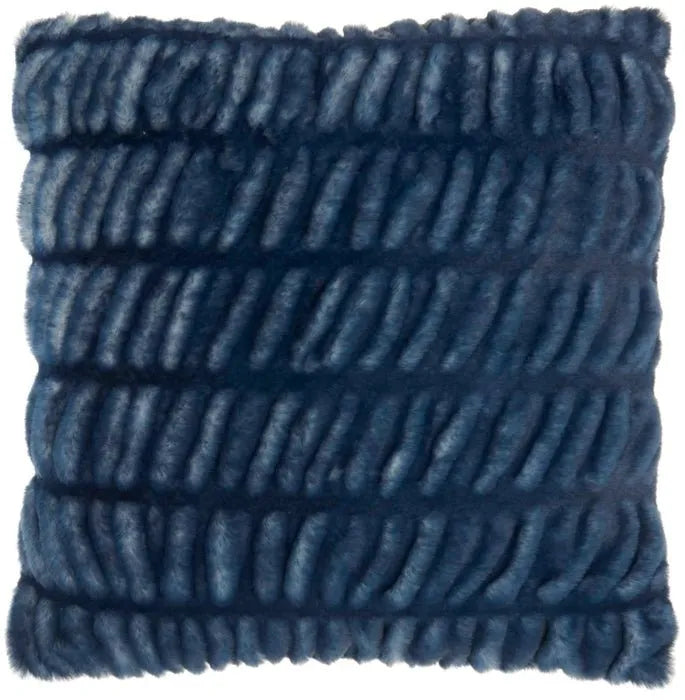 Faux Fur SN101 Navy Pillow - Rug & Home