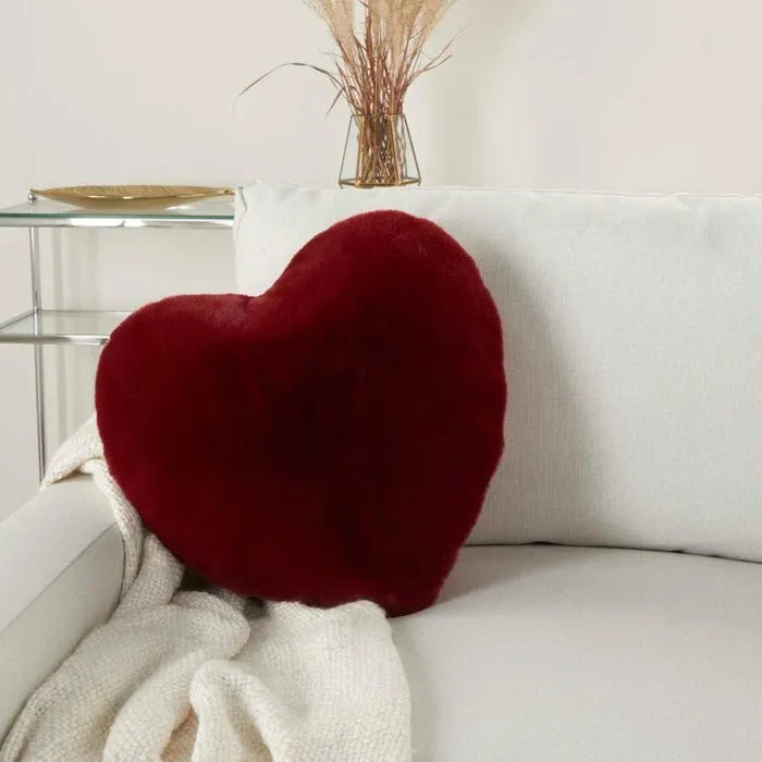 Faux Fur SN103 Deep Red Pillow - Rug & Home