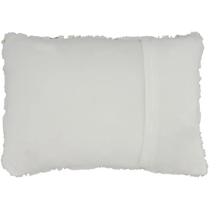 Faux Fur SN107 Ivory Gold Pillow - Rug & Home