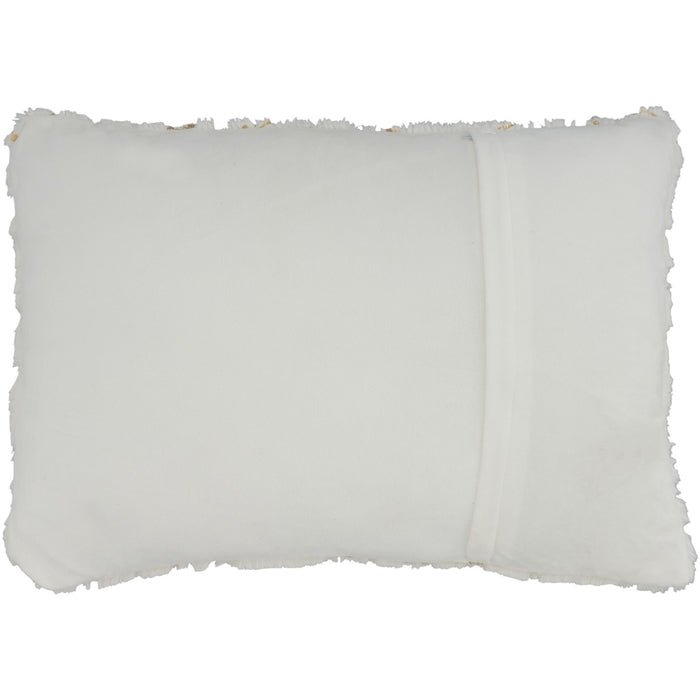 Faux Fur SN107 Ivory Gold Pillow - Rug & Home