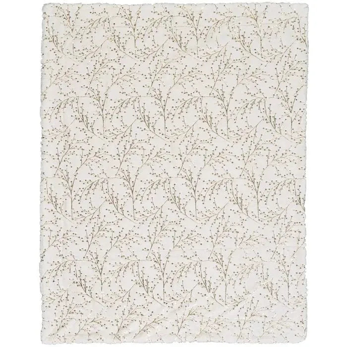 Faux Fur SN107 Ivory Gold Throw Blanket