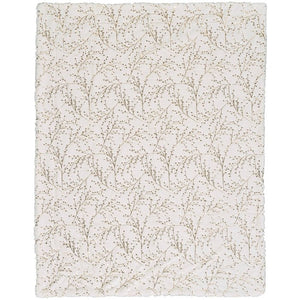 Faux Fur SN107 Ivory Gold Throw Blanket - Rug & Home