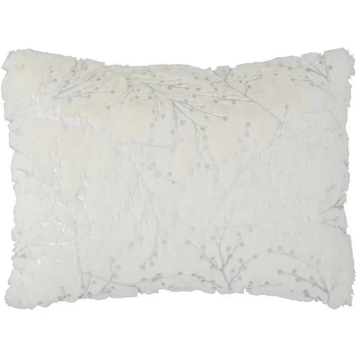 Faux Fur SN107 Ivory/Silver Pillow