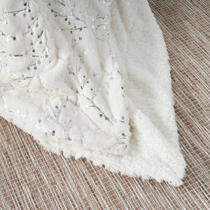 Faux Fur SN107 Ivory/Silver Throw Blanket - Rug & Home