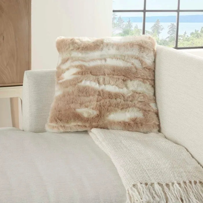 Faux Fur VV017 Beige Pillow - Rug & Home