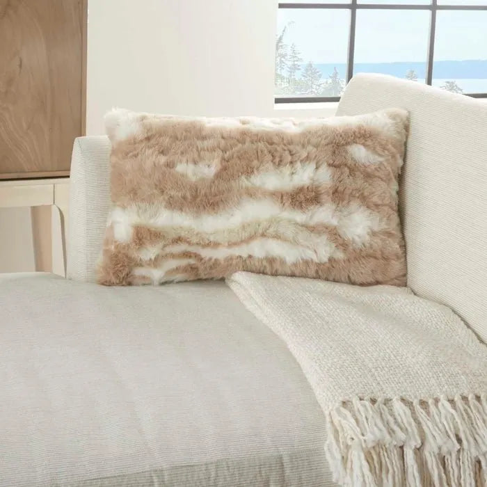 Faux Fur VV017 Beige Pillow - Rug & Home