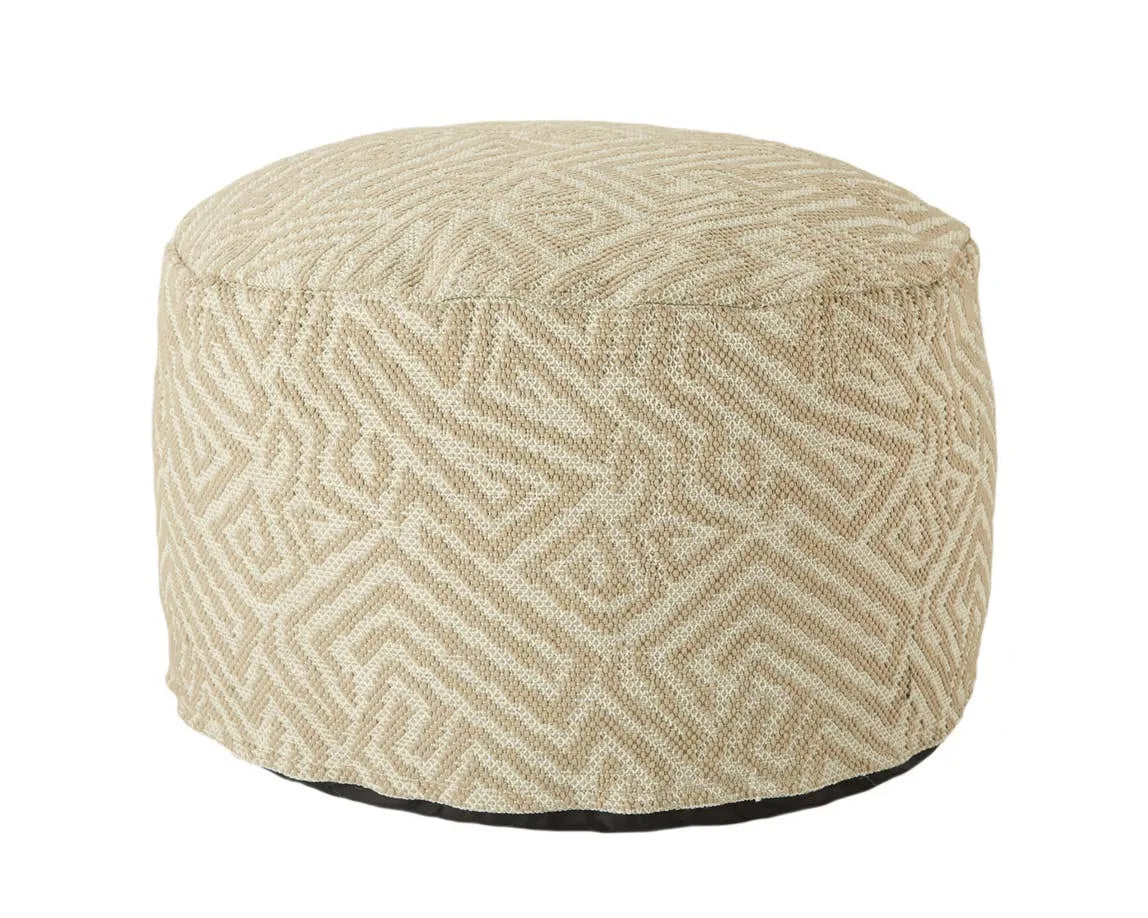 Fika FIK02 Taupe/White Pouf - Rug & Home