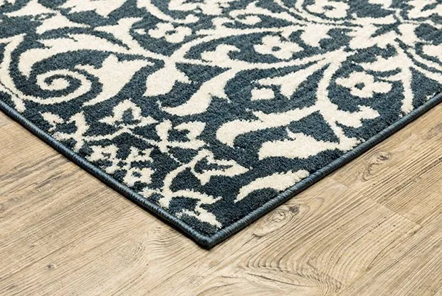 Fiona 5501B Blue/Ivory Rug - Rug & Home